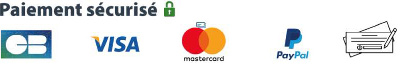 Moyens de paiement acceptés : CB, Visa, Mastercard, PayPal, ANCV